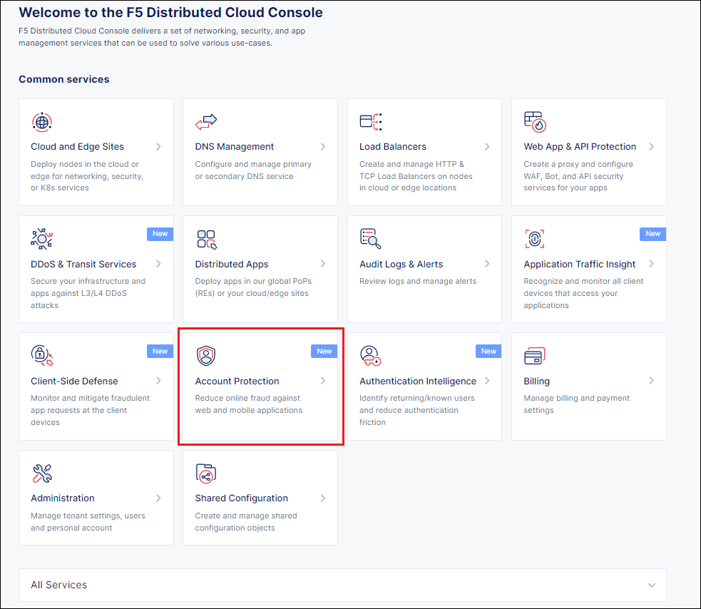 Figure: Select Account Protection