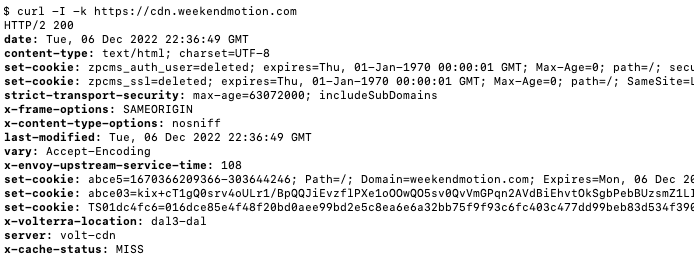 Figure: Verify Load Balancer with curl