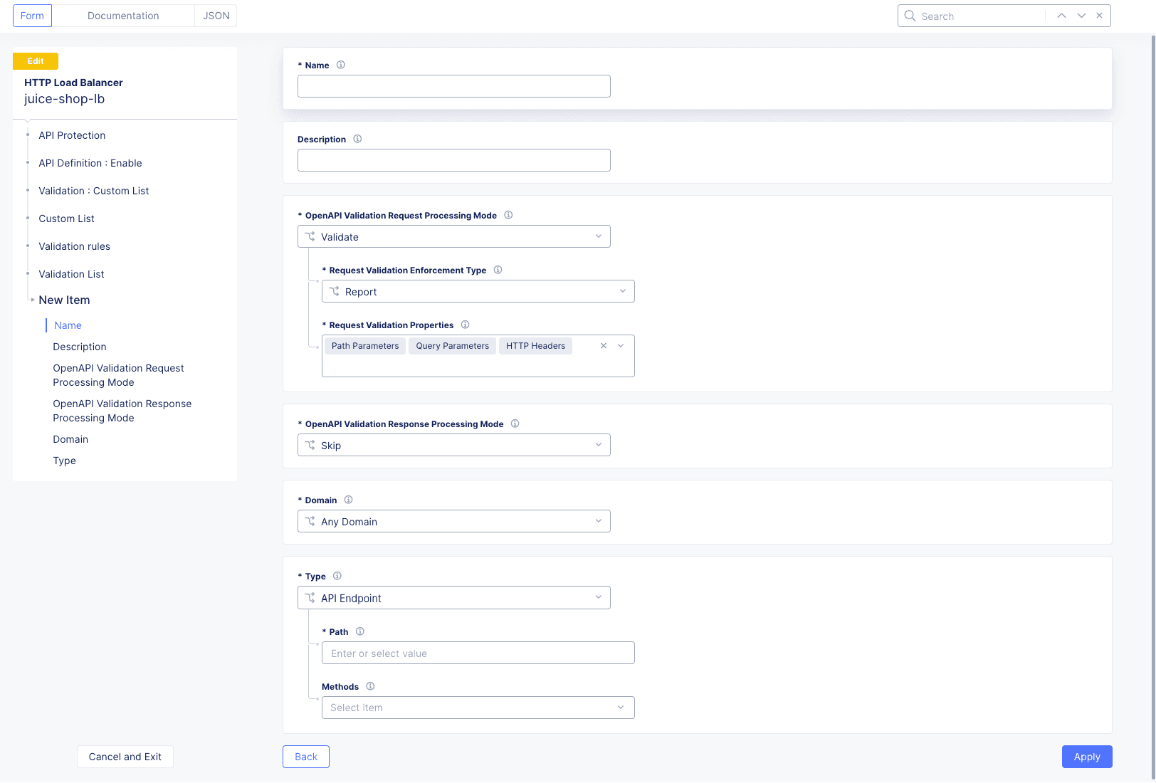 Figure: Custom Validation Form