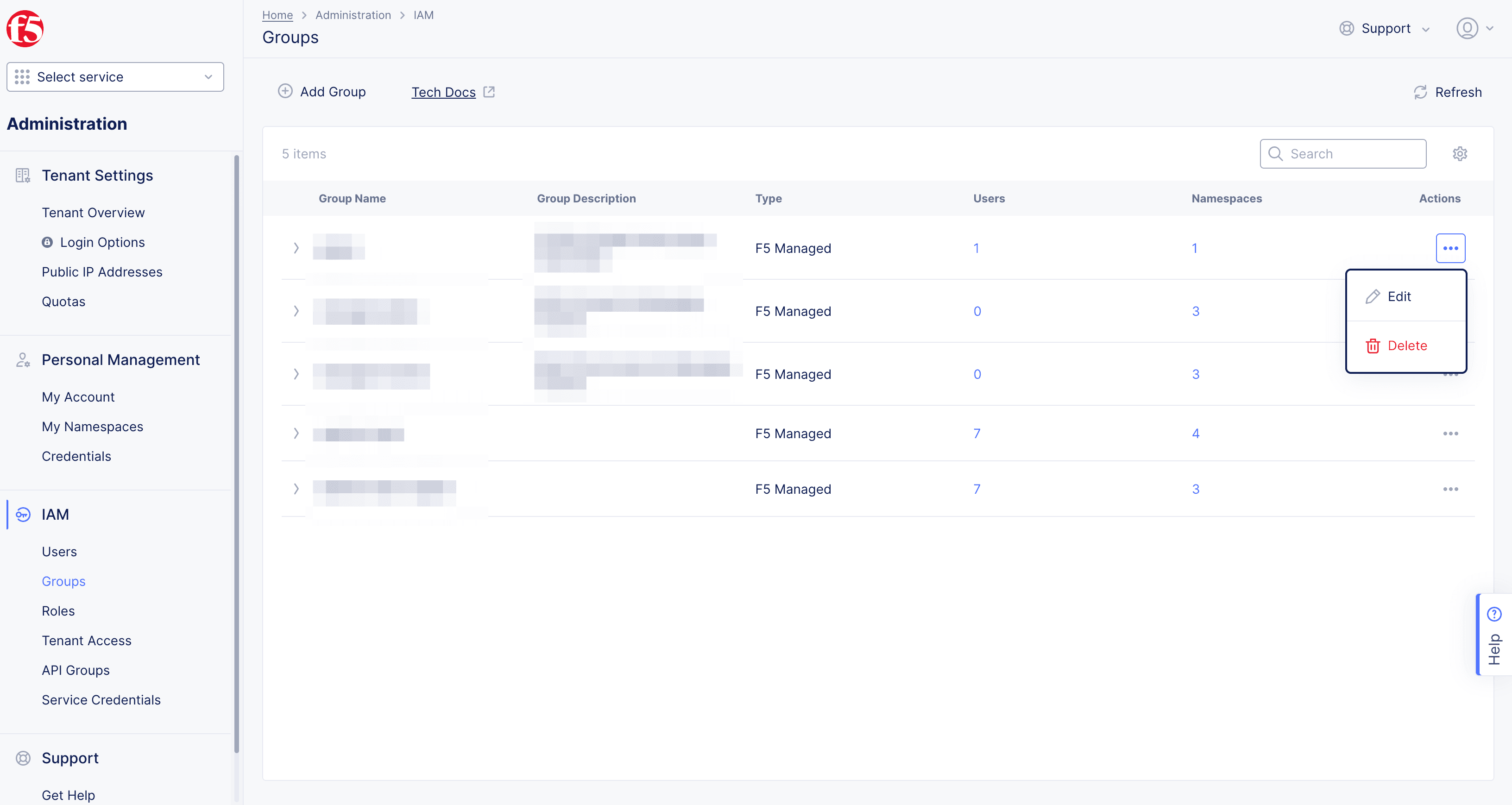 Figure: Delete Groups