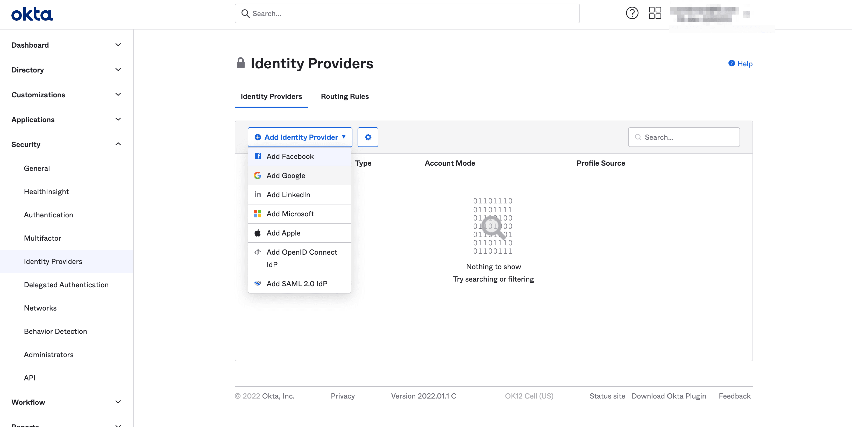 Figure: Select Google As the Identity Provider