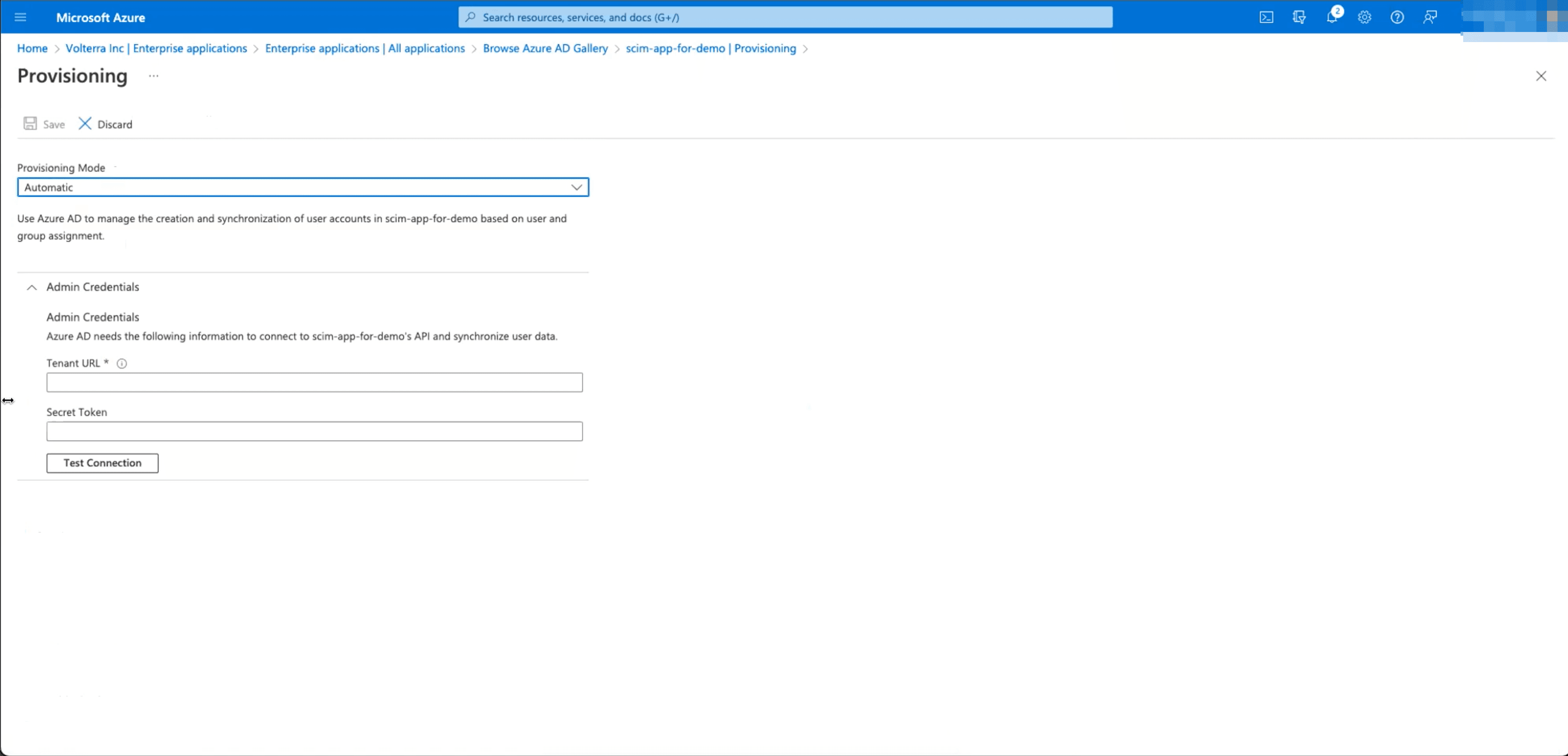 Figure: Azure Provisioning