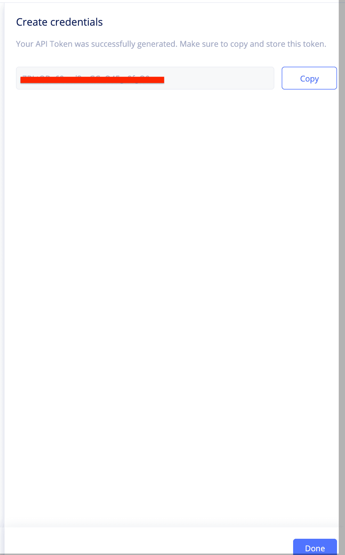 Figure: Generated API Token