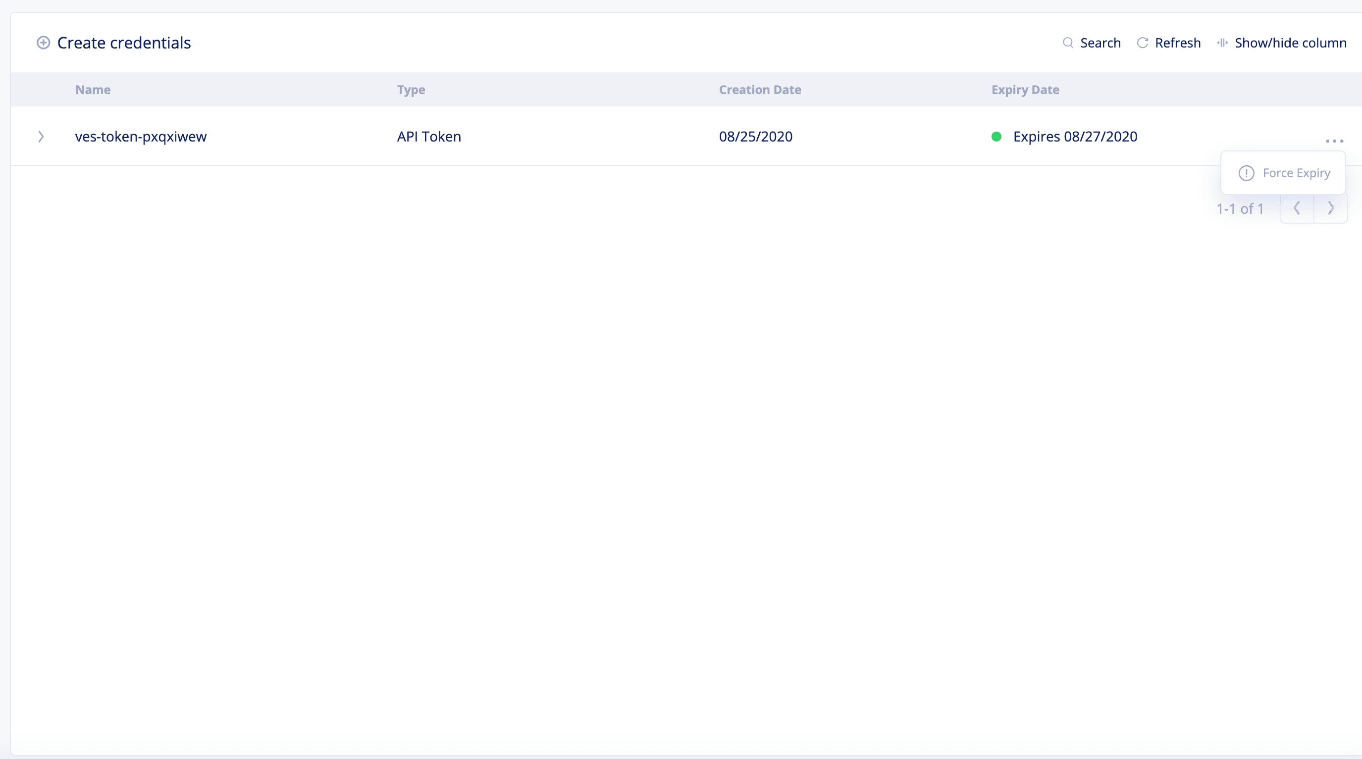 Figure: API Token Force Expiry Option