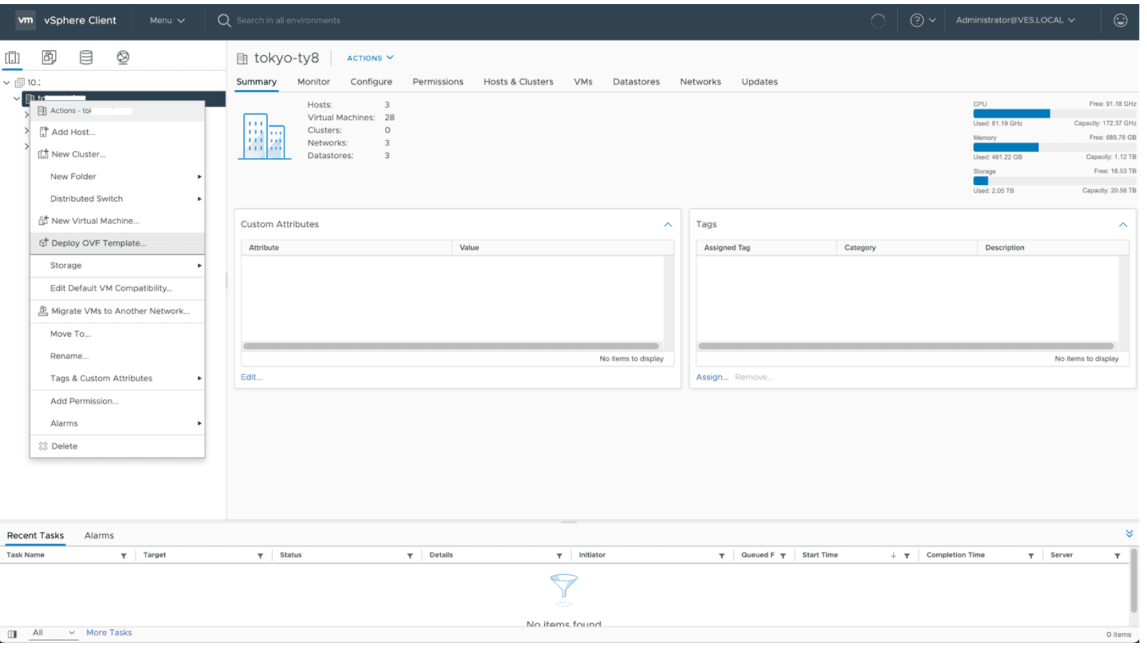 Figure: Deploy the OVF template