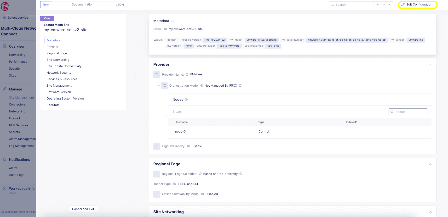 Figure: Edit Configuration