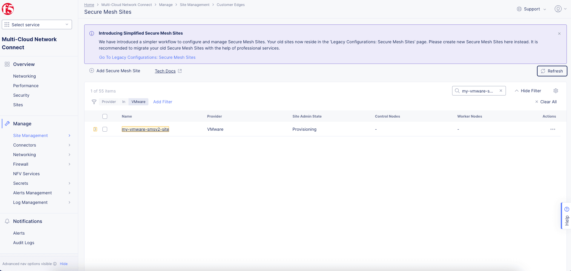 Figure: Site Provisioning