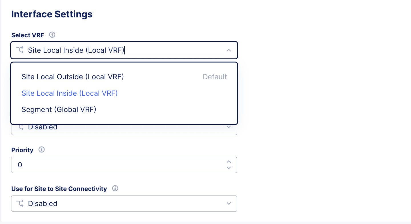 Figure: VRF Configuration