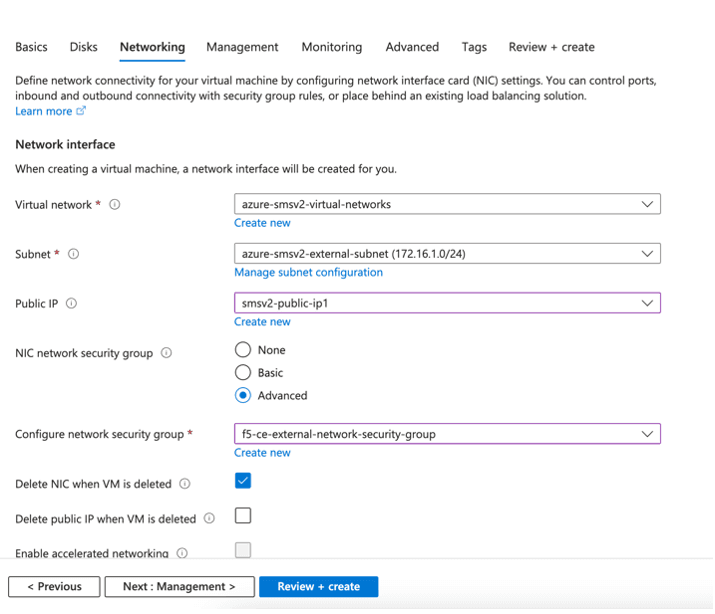 Figure: Configure VM Networking