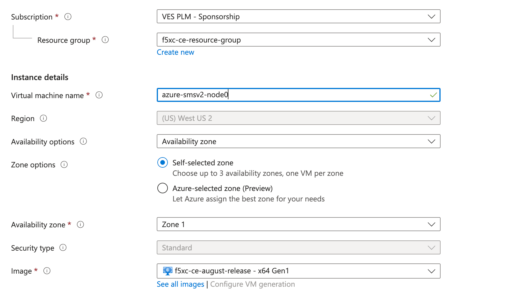 Figure: Configure VM