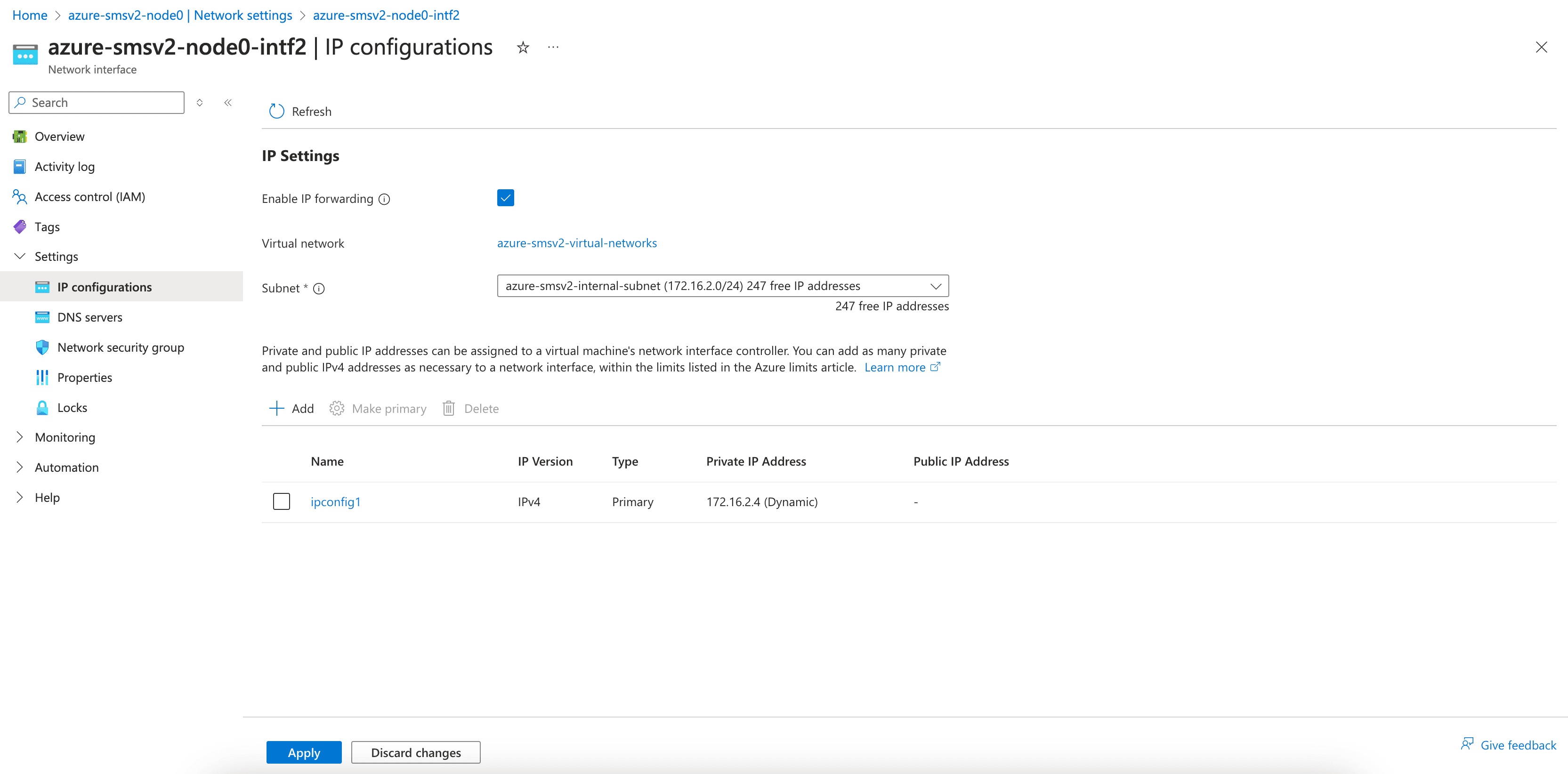 Figure: Enable IP Forwarding