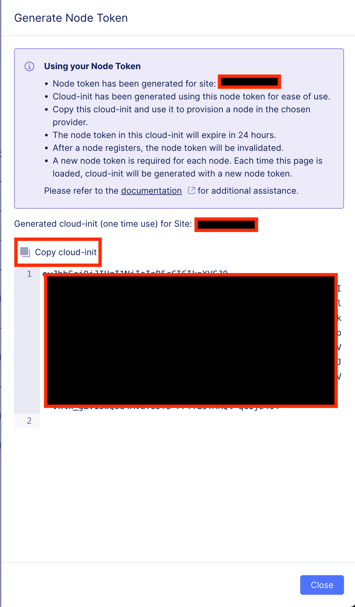 Figure: Copy Node Token