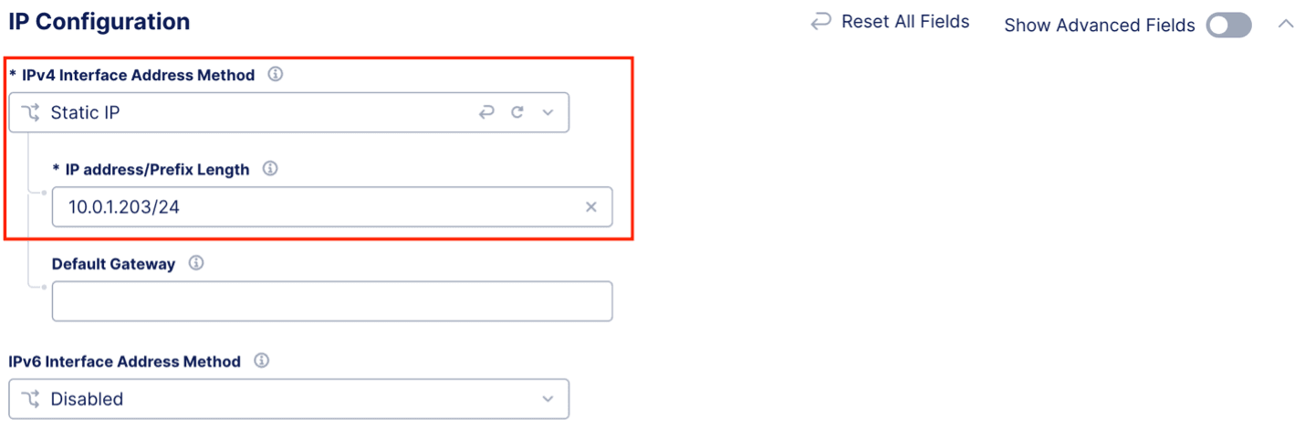 Figure: Edit Interface IP Address