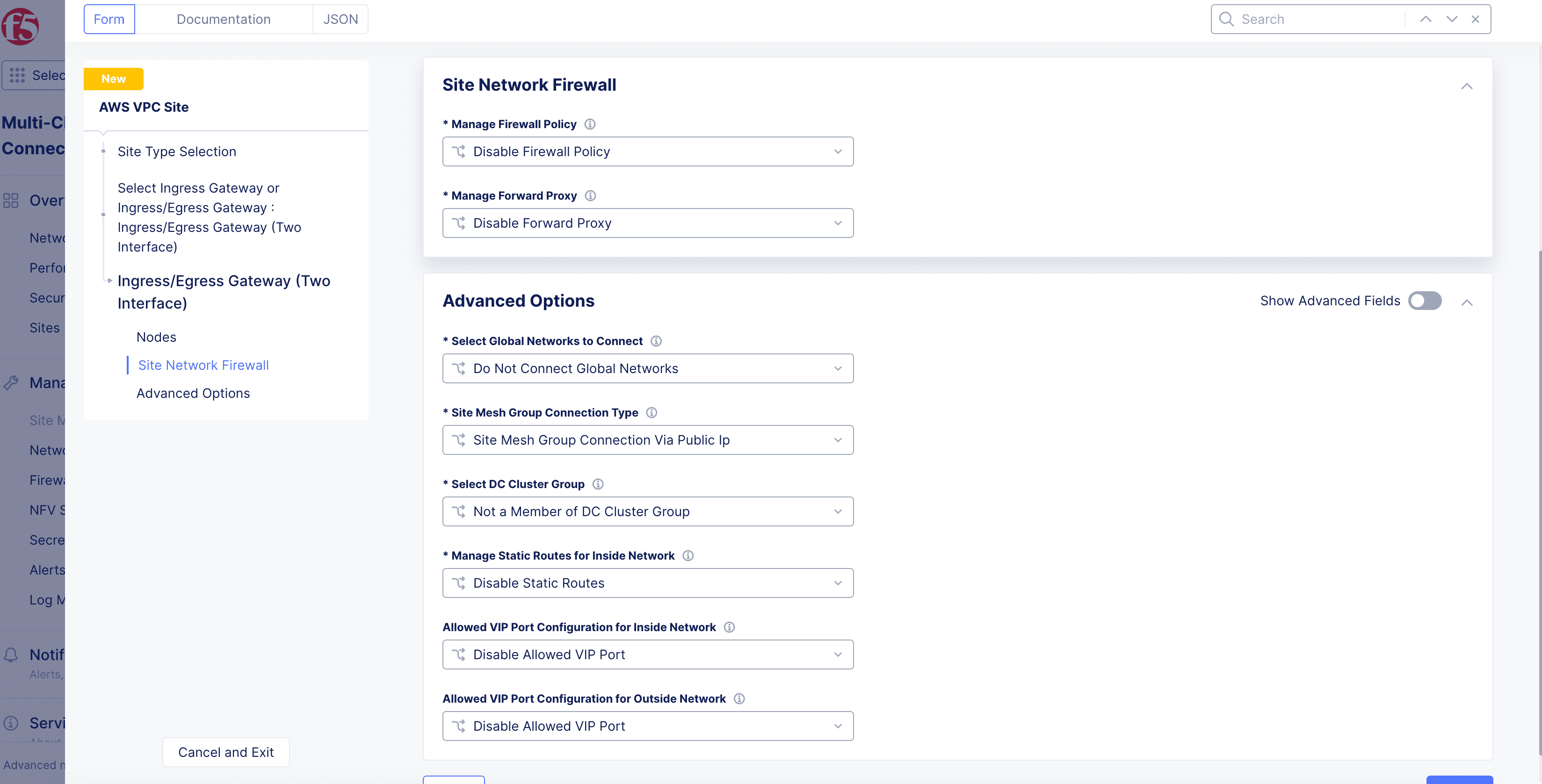 Figure: Network Firewall Configuration for Node