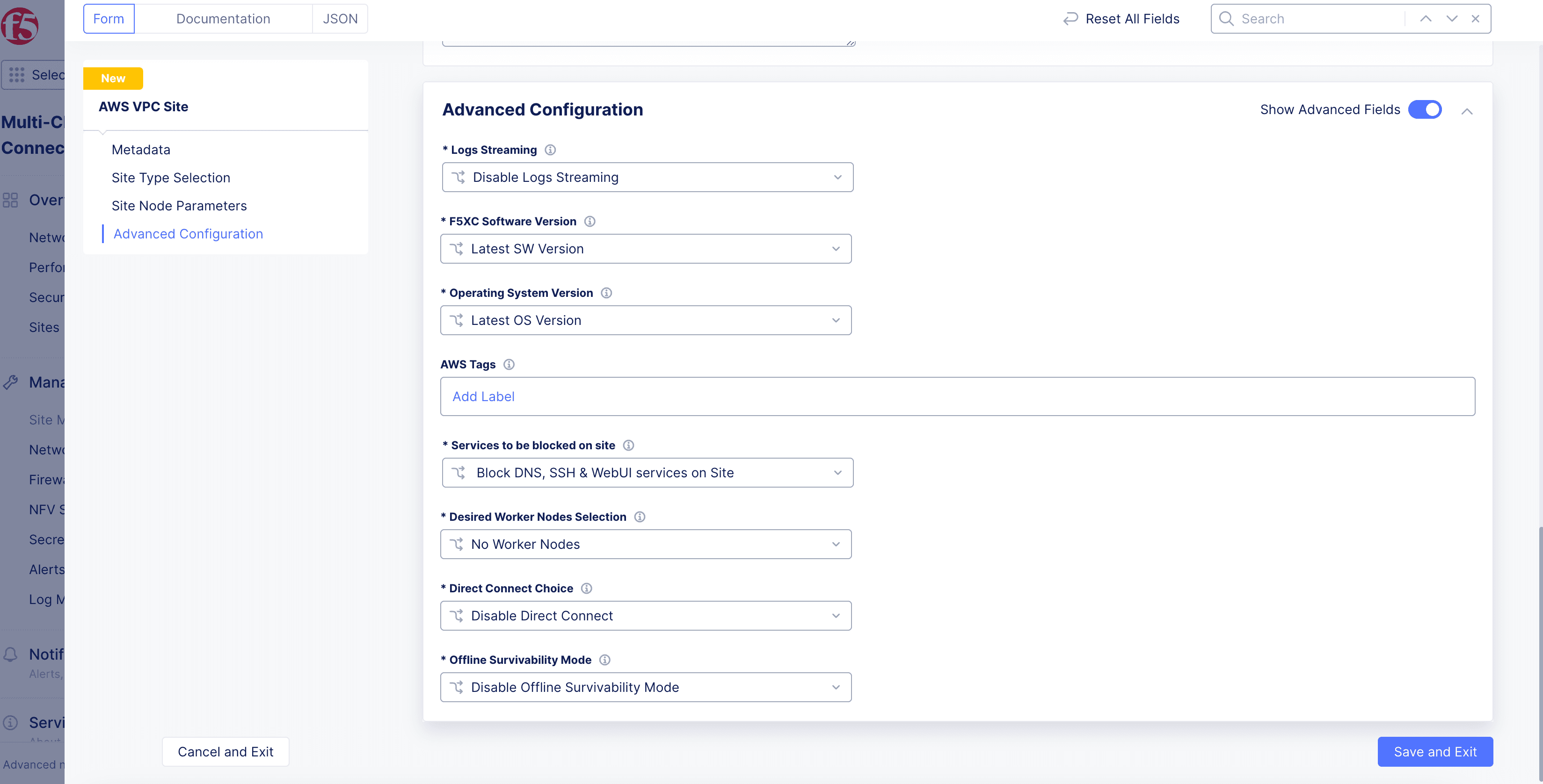 Figure: Advanced Configuration