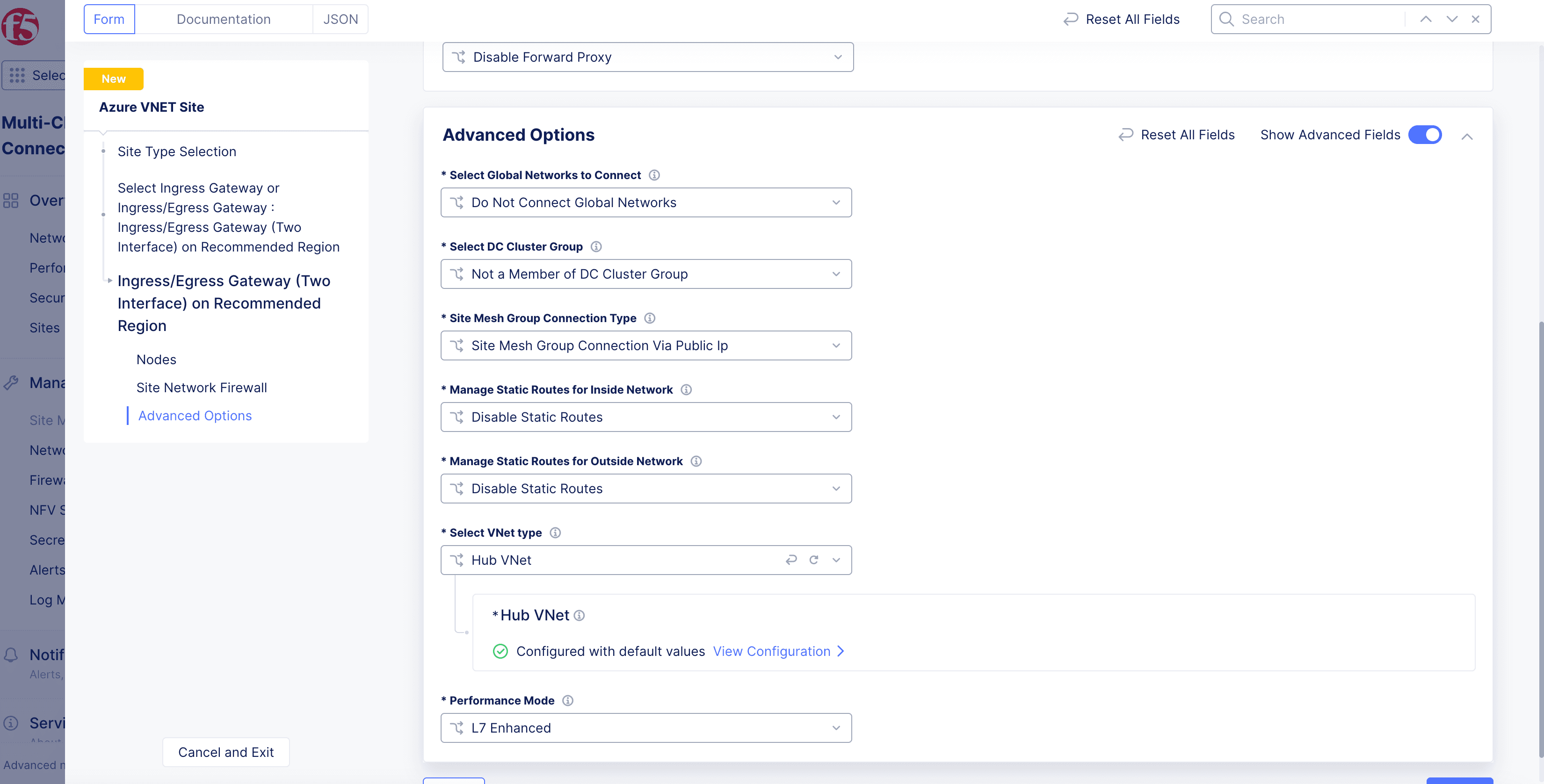 Figure: Choose Hub Option