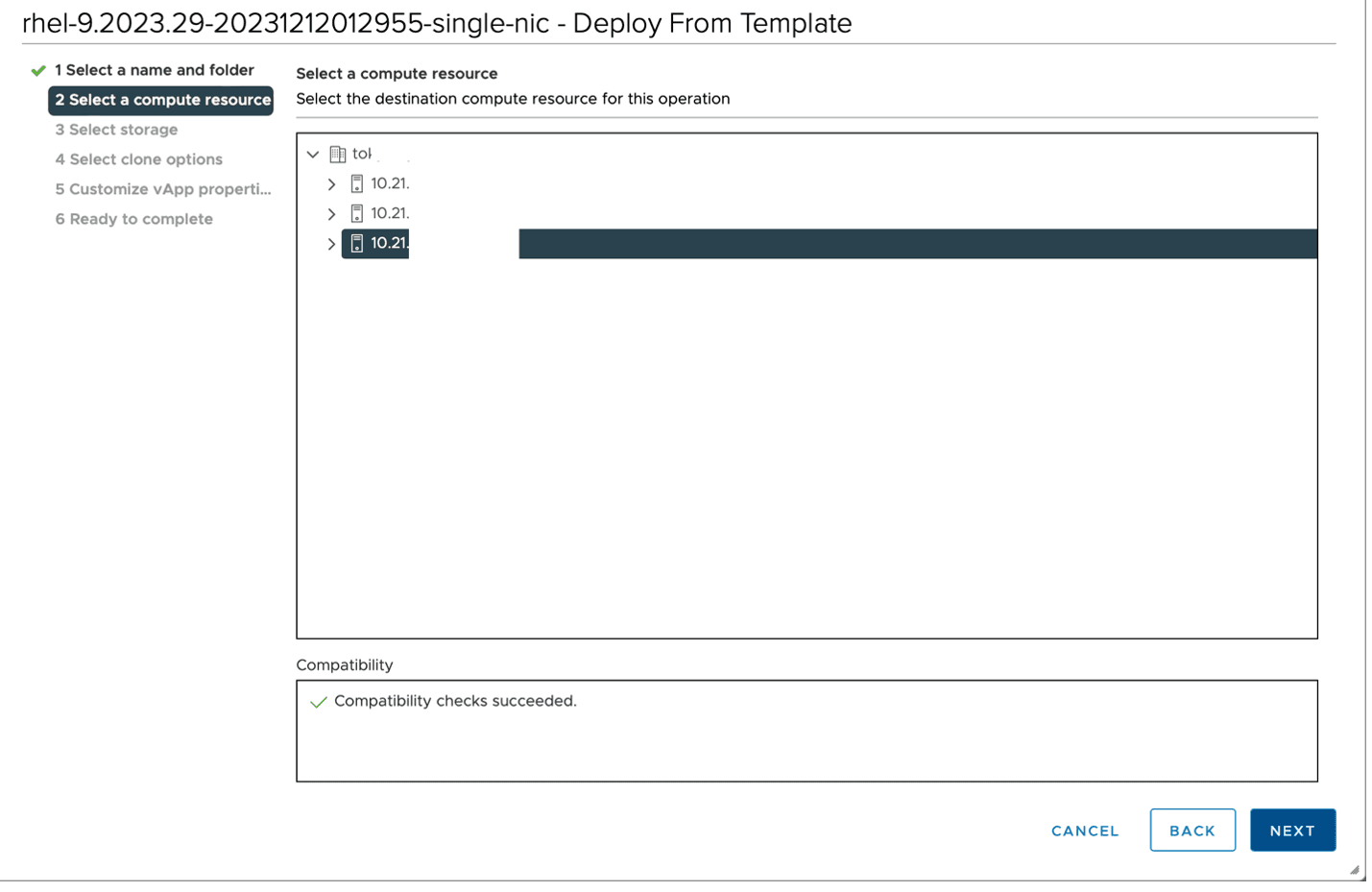 Figure: Select a compute resource page