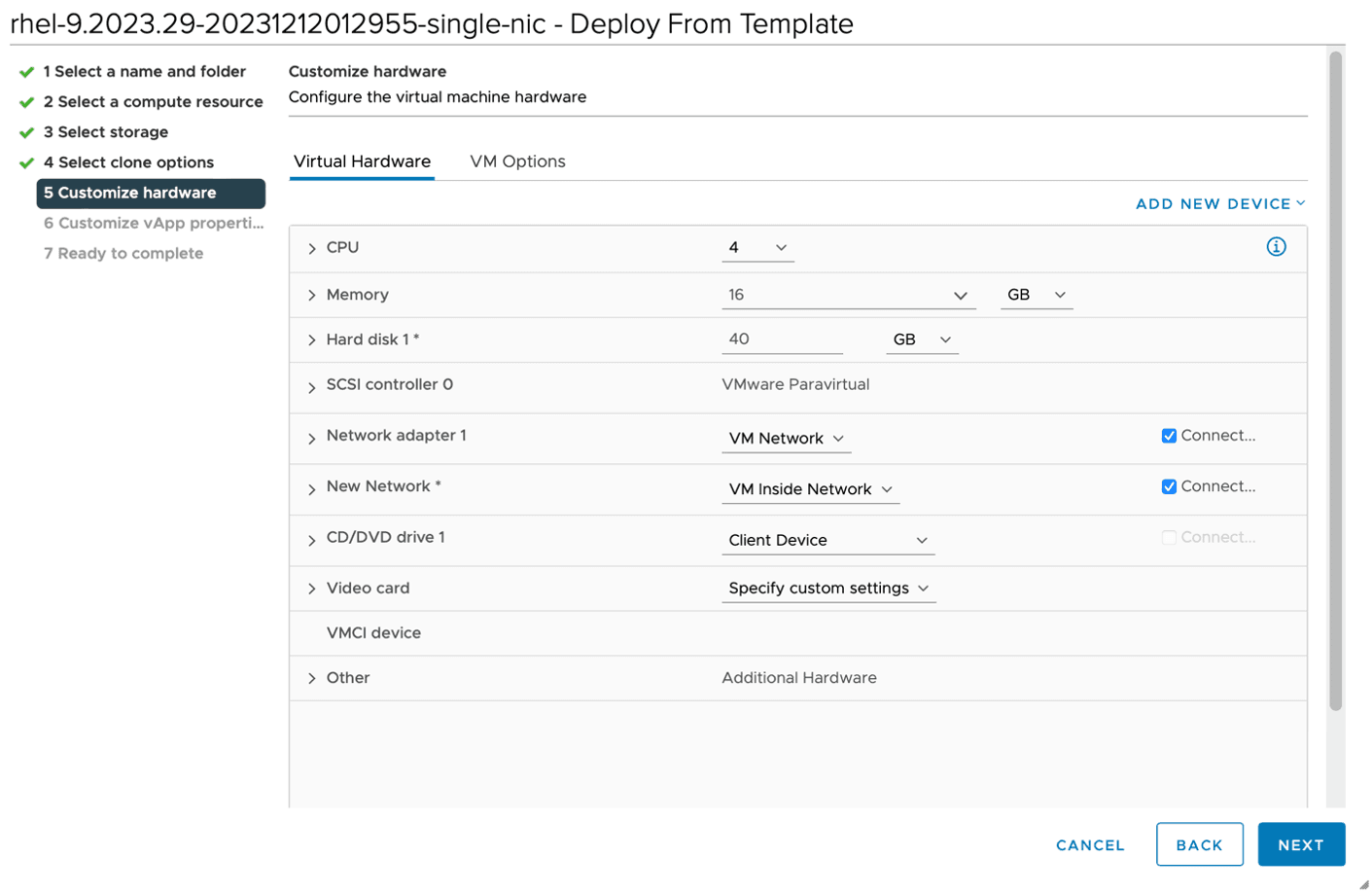 Figure: Add Network Adapter