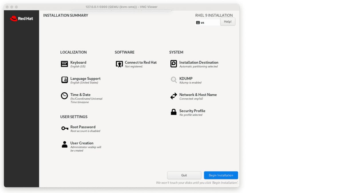 Figure: Configuration settings