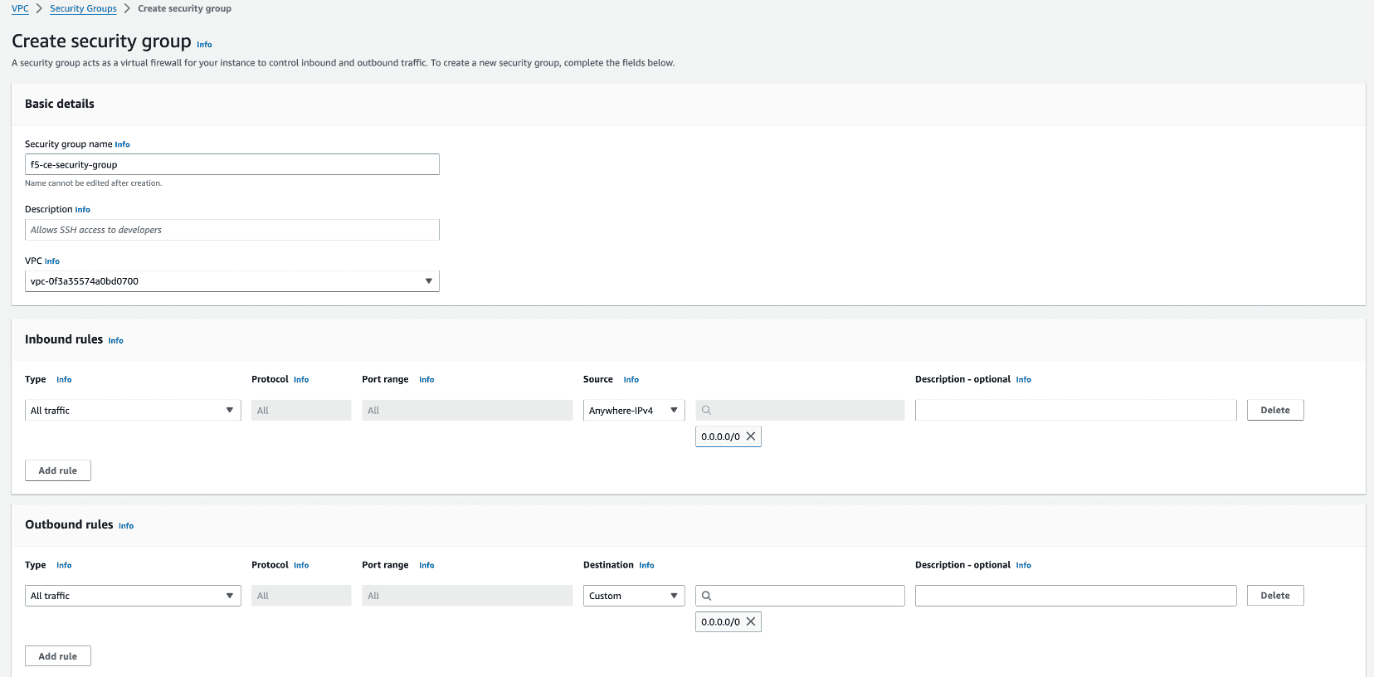 Figure: Create Security Group