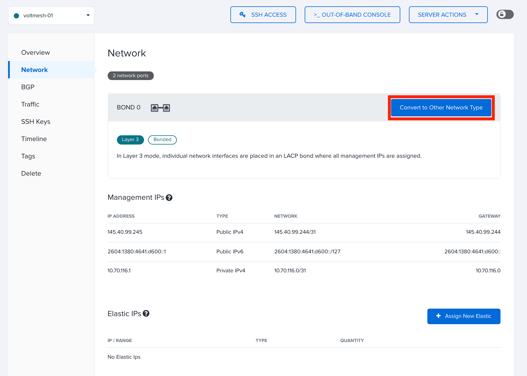 Figure: Convert Network Type