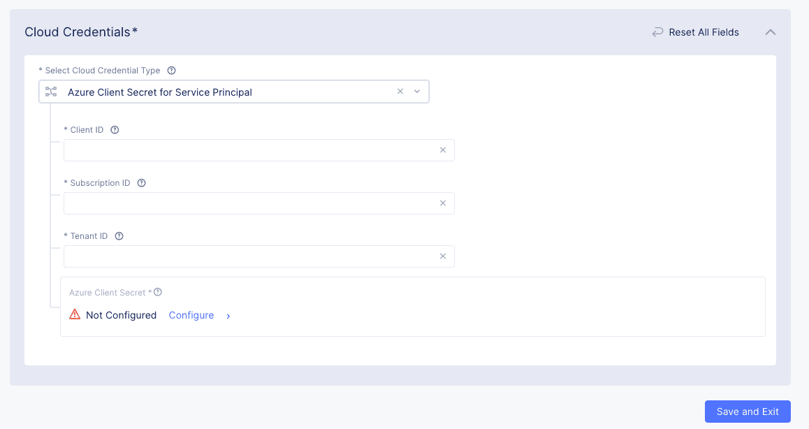 Figure: Entries for Azure Client Secret