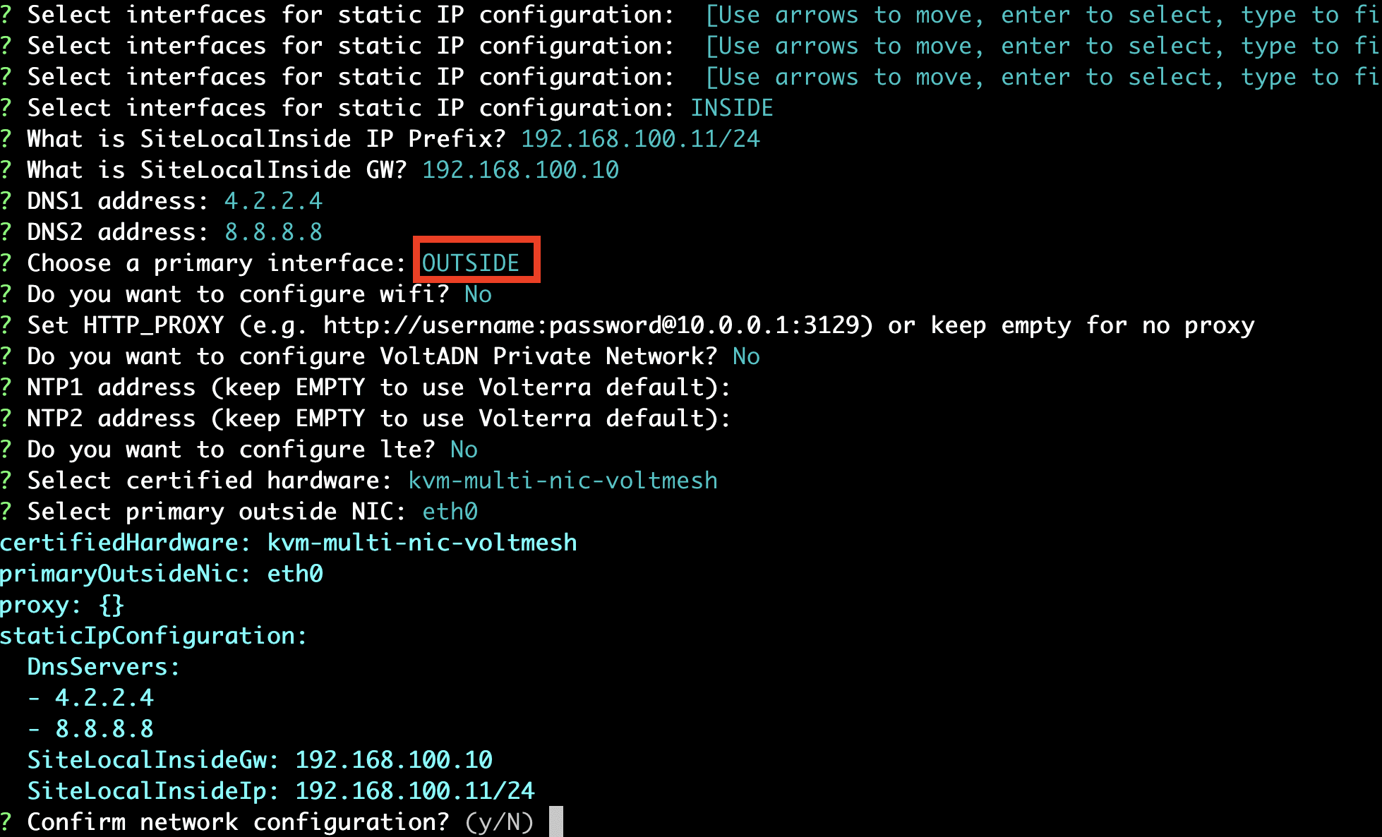 Figure: Configure Inside Interface