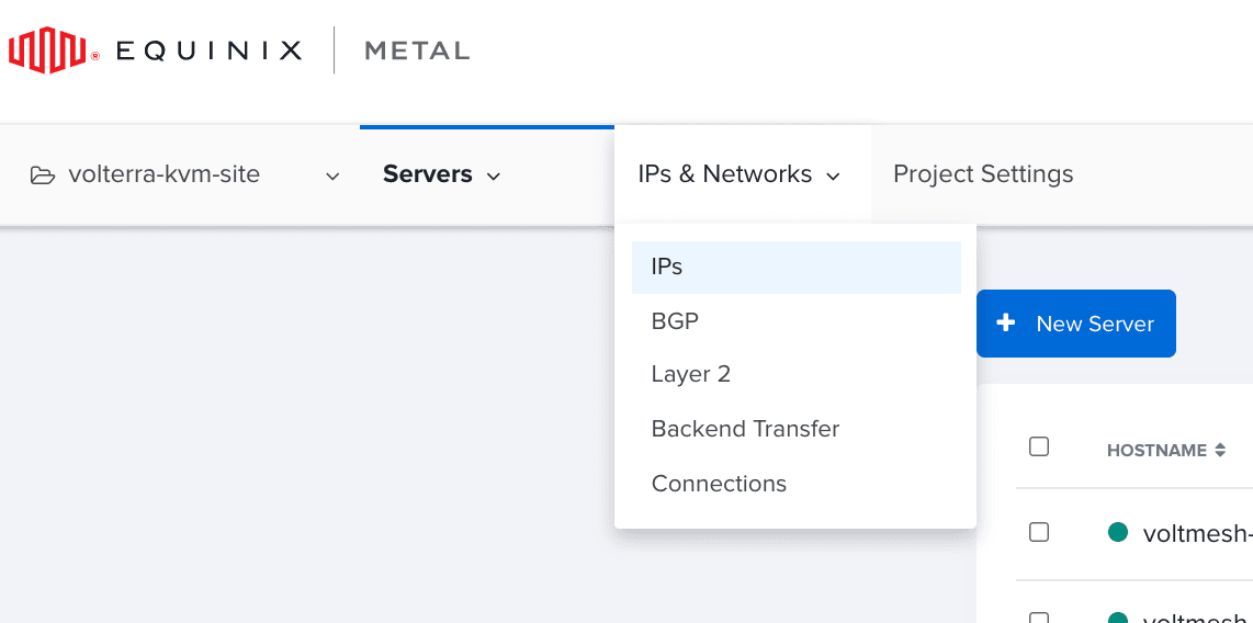 Figure: IPs & Networks Configuration