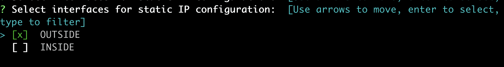 Figure: Select Outside Network Interface