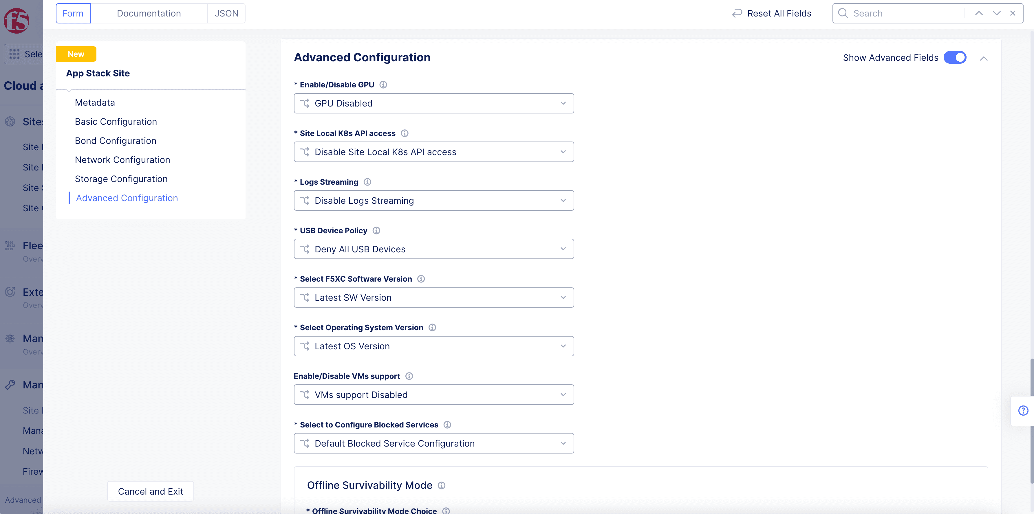 Figure: Advanced Configuration