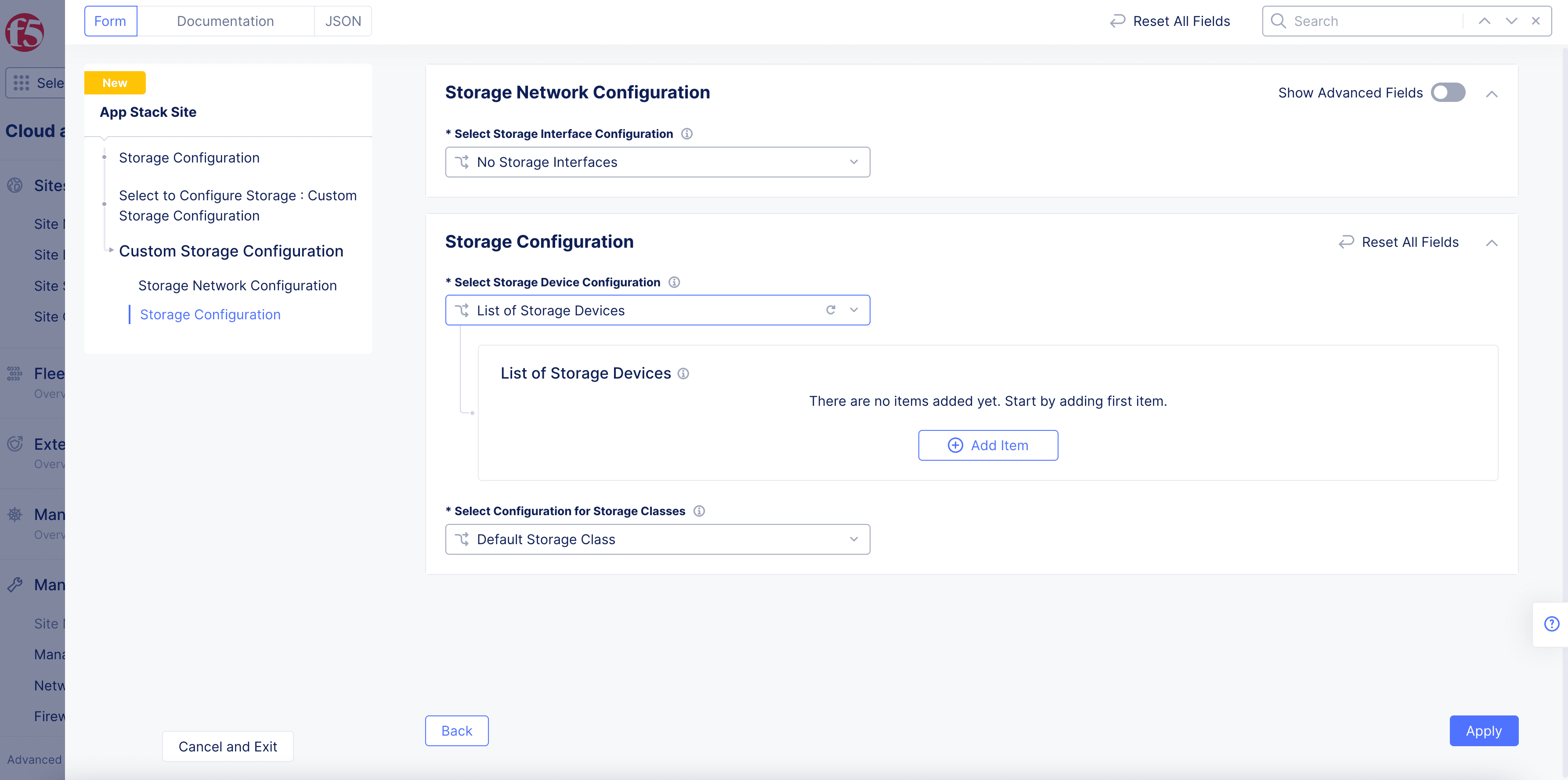 Figure: Storage Devices Option