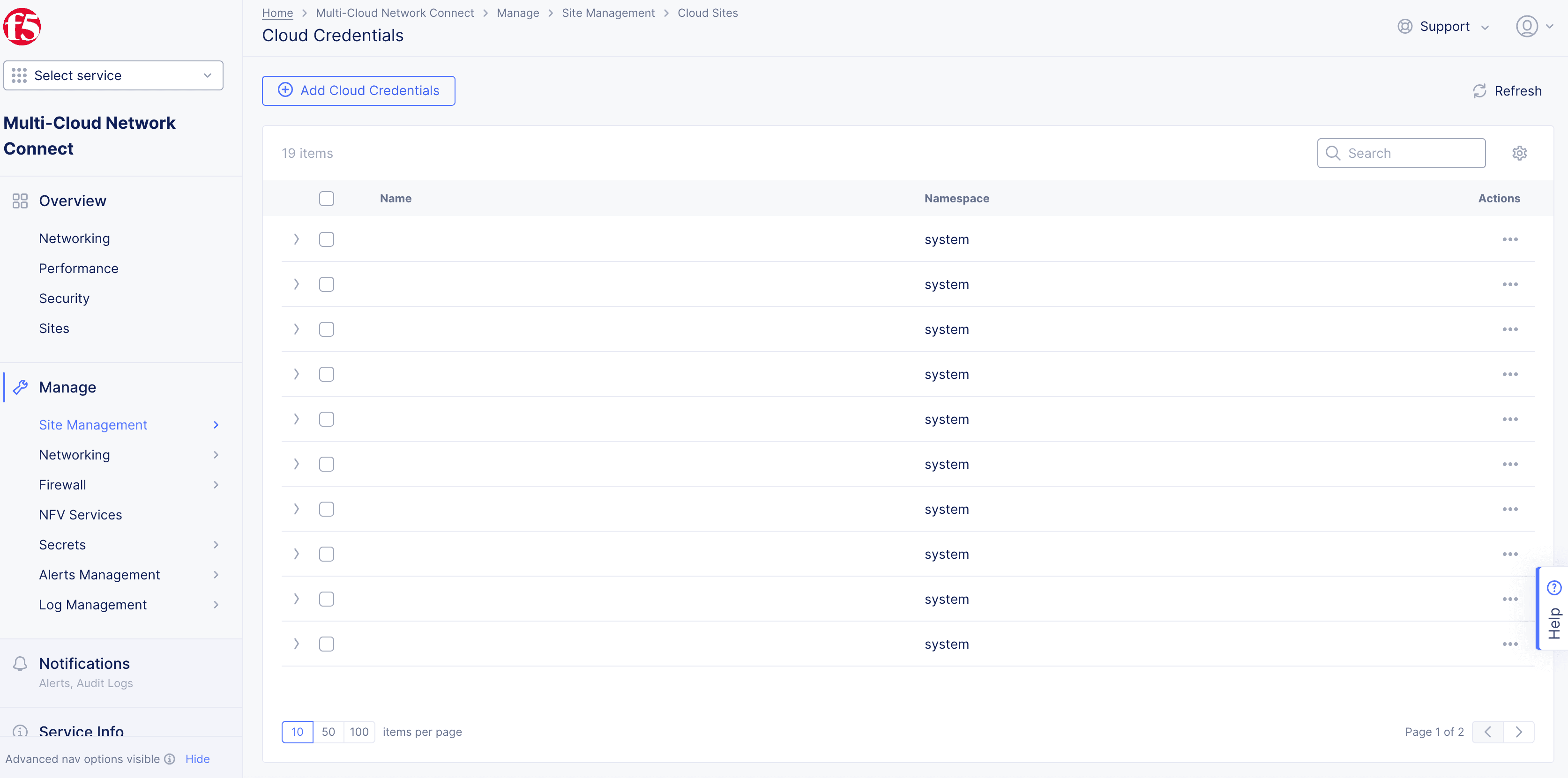 Figure Cloud Credentials Page
