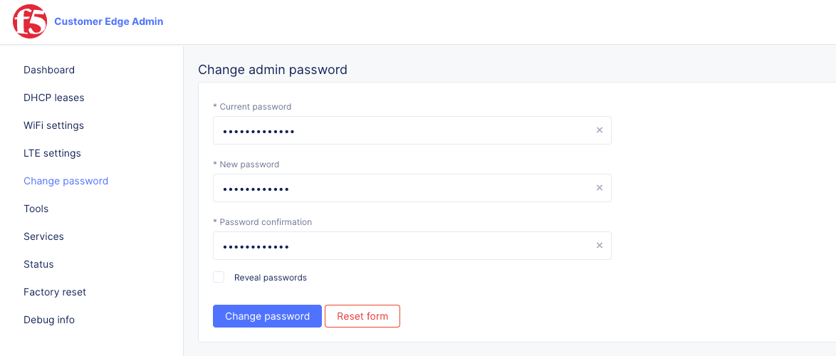 Figure: Change Admin Password Complete