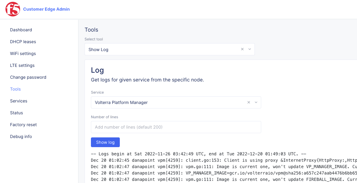 Figure: CLI Command Show Log