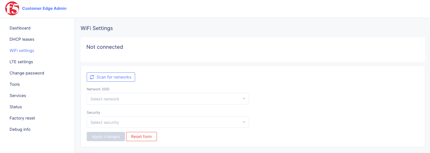 Figure: Wi-Fi Settings