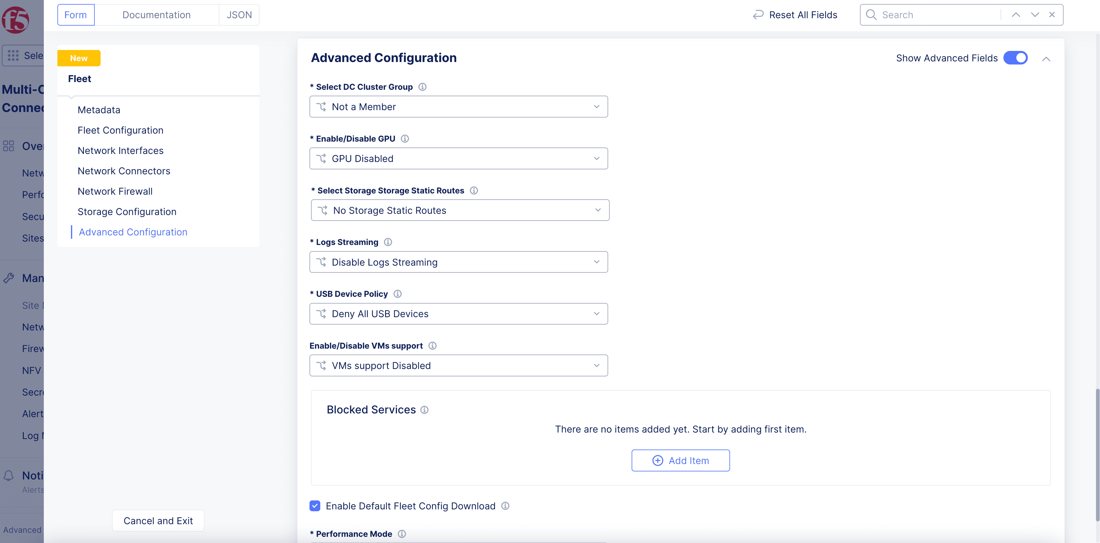 Figure: Enable Fleet Configuration Download