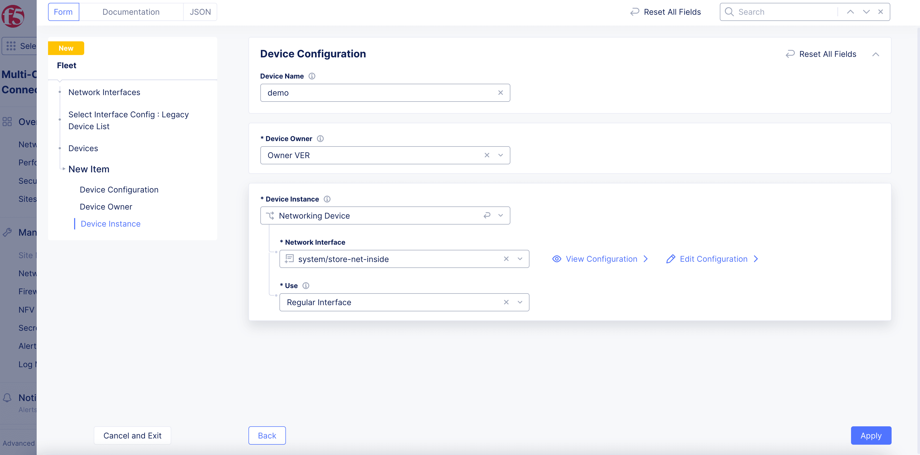 Figure: Fleet Network Interface