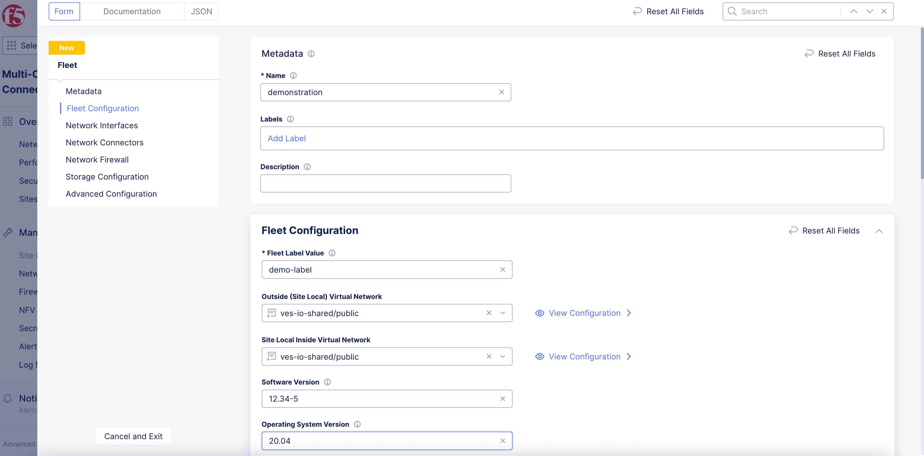 Figure: Fleet Configuration