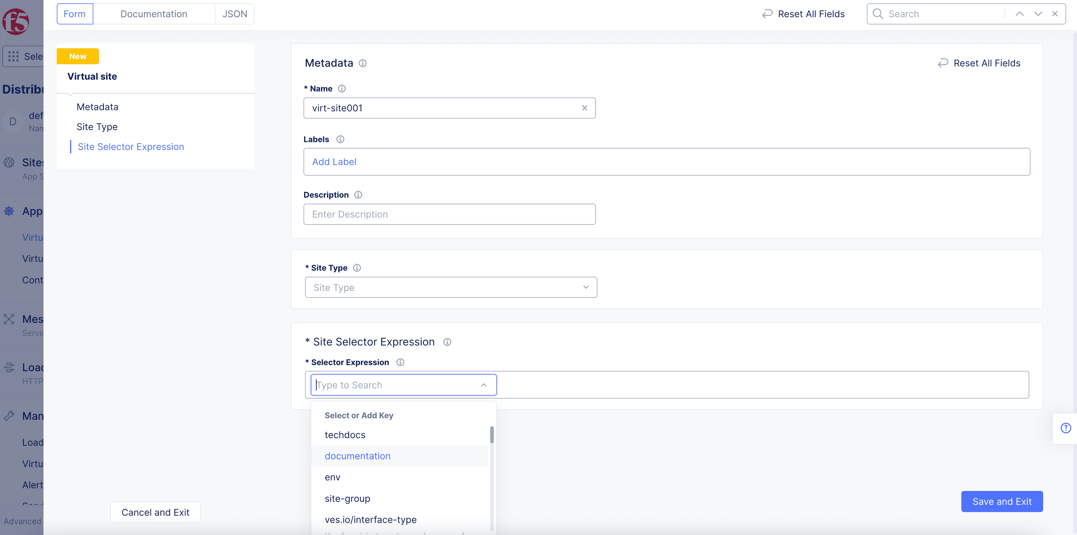 Figure: Selector Expression for Key