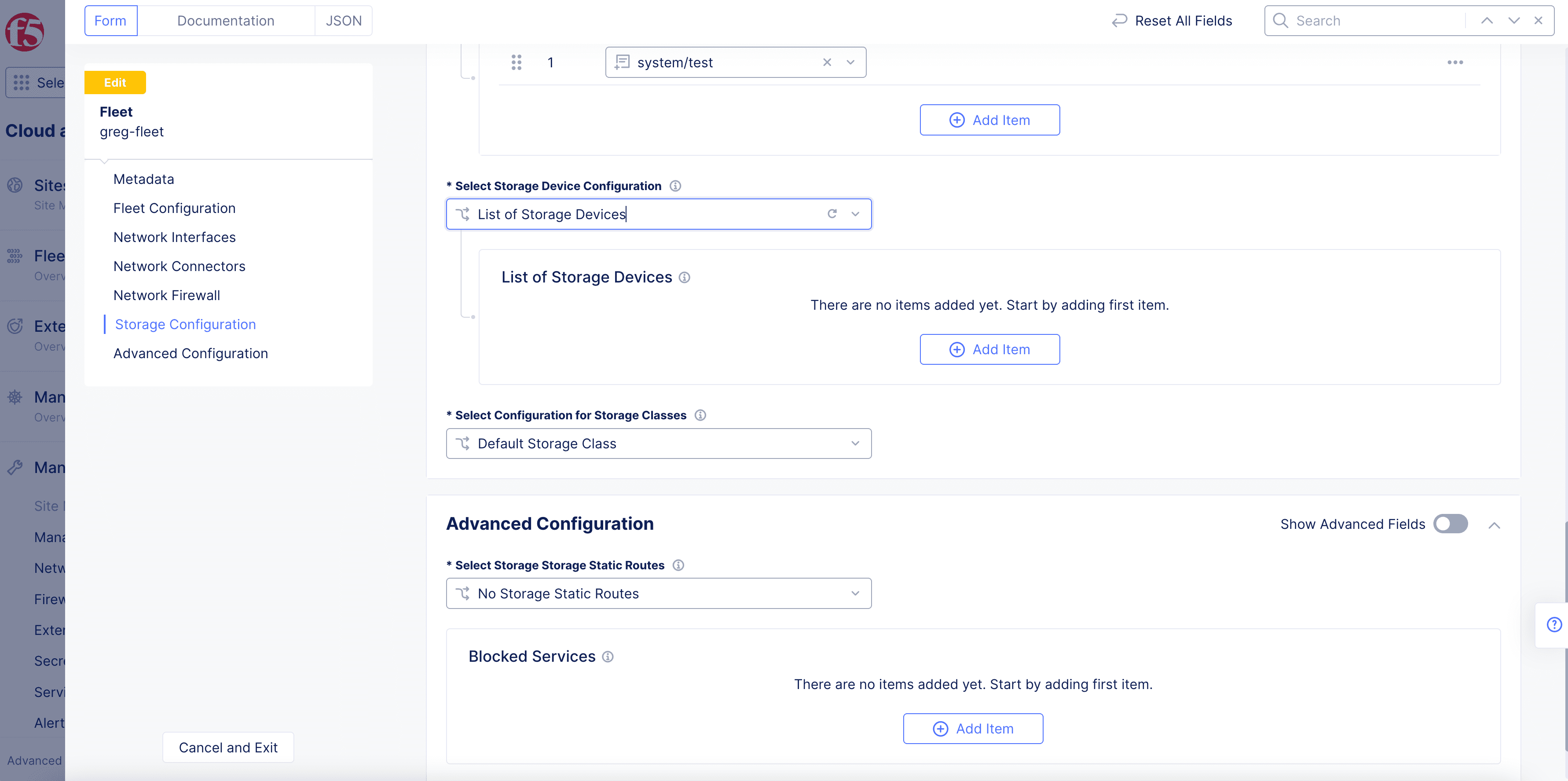 Figure: Storage Devices Option