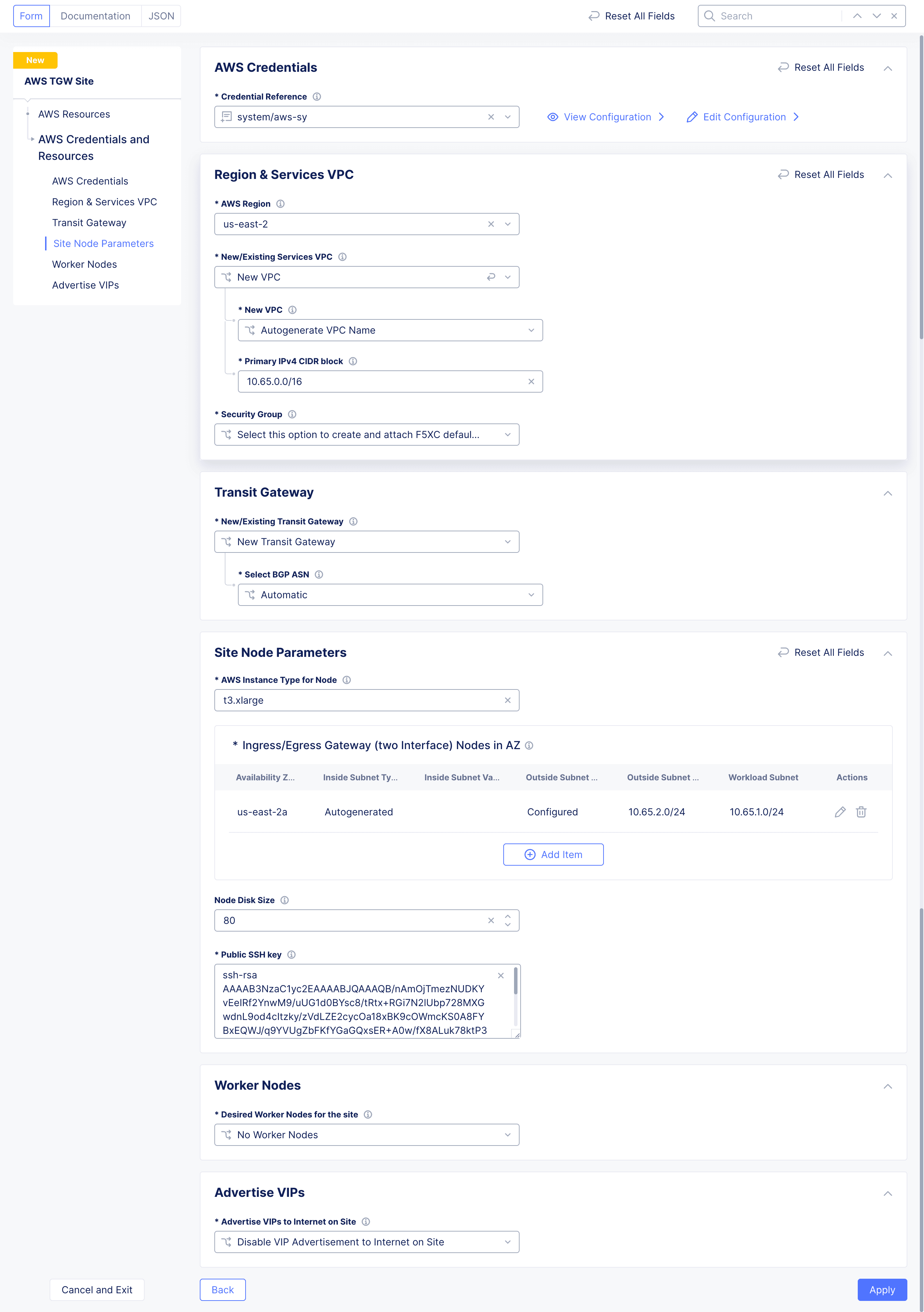 Figure: AWS Credentials and Resources