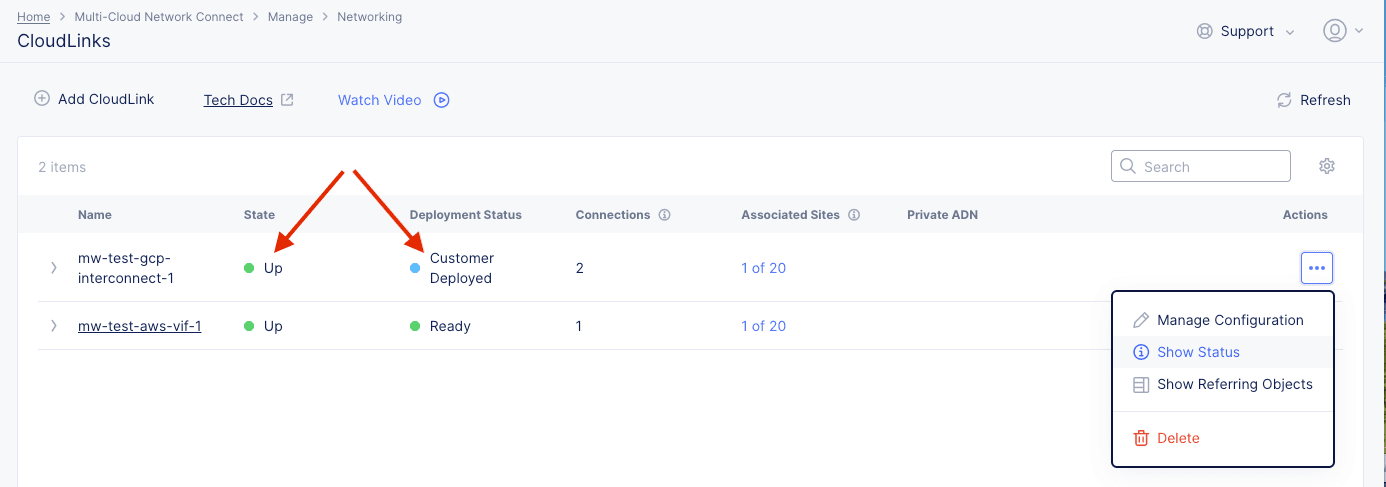 Figure: GCP CloudLink Created