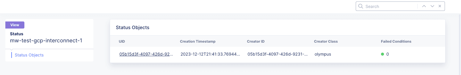 Figure: GCP CloudLink Object Status