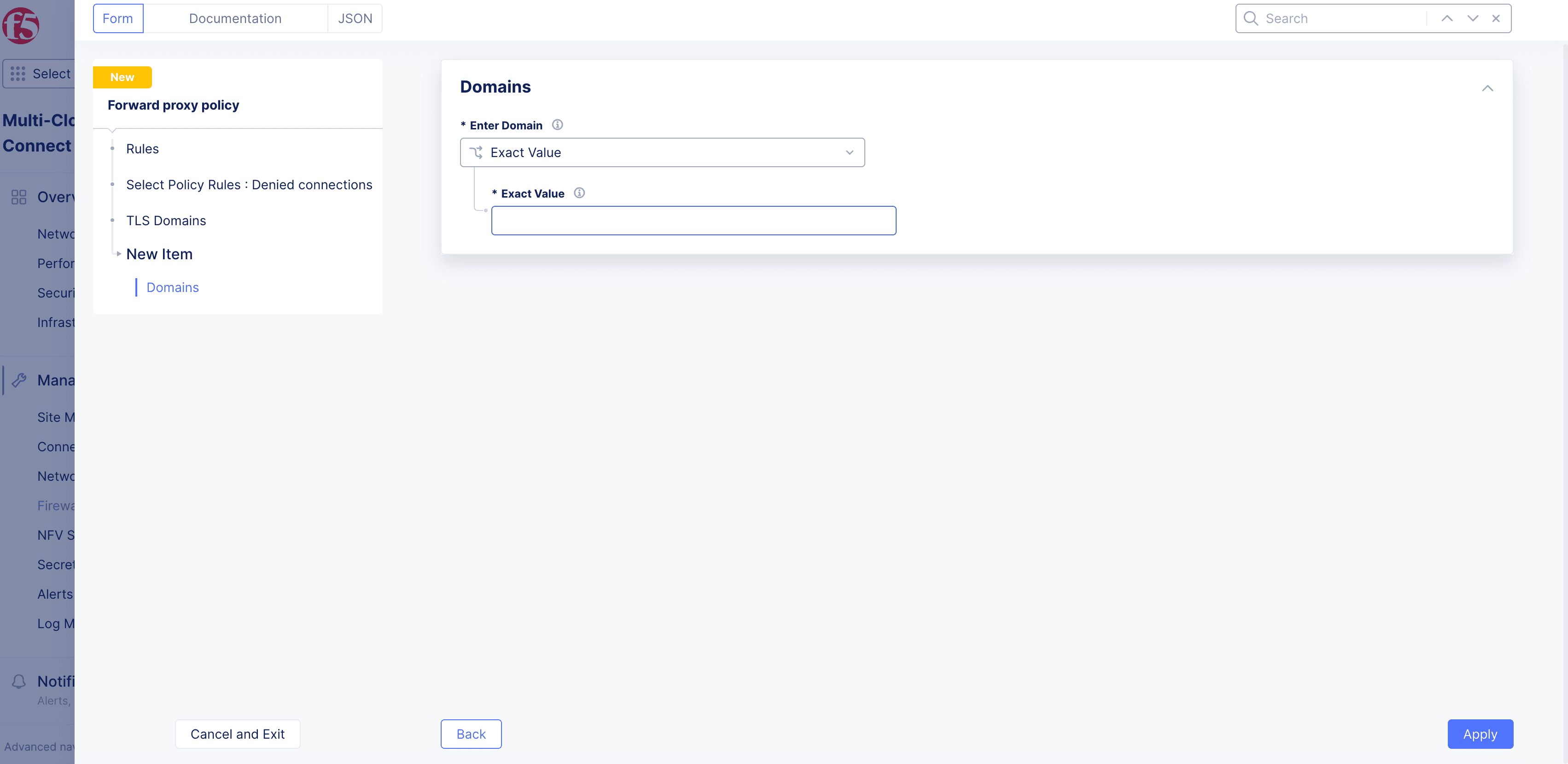 Figure: TLS Domains for Deny Connections