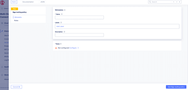 Configure BGP and BGP Routing Policy | F5 Distributed Cloud Technical ...