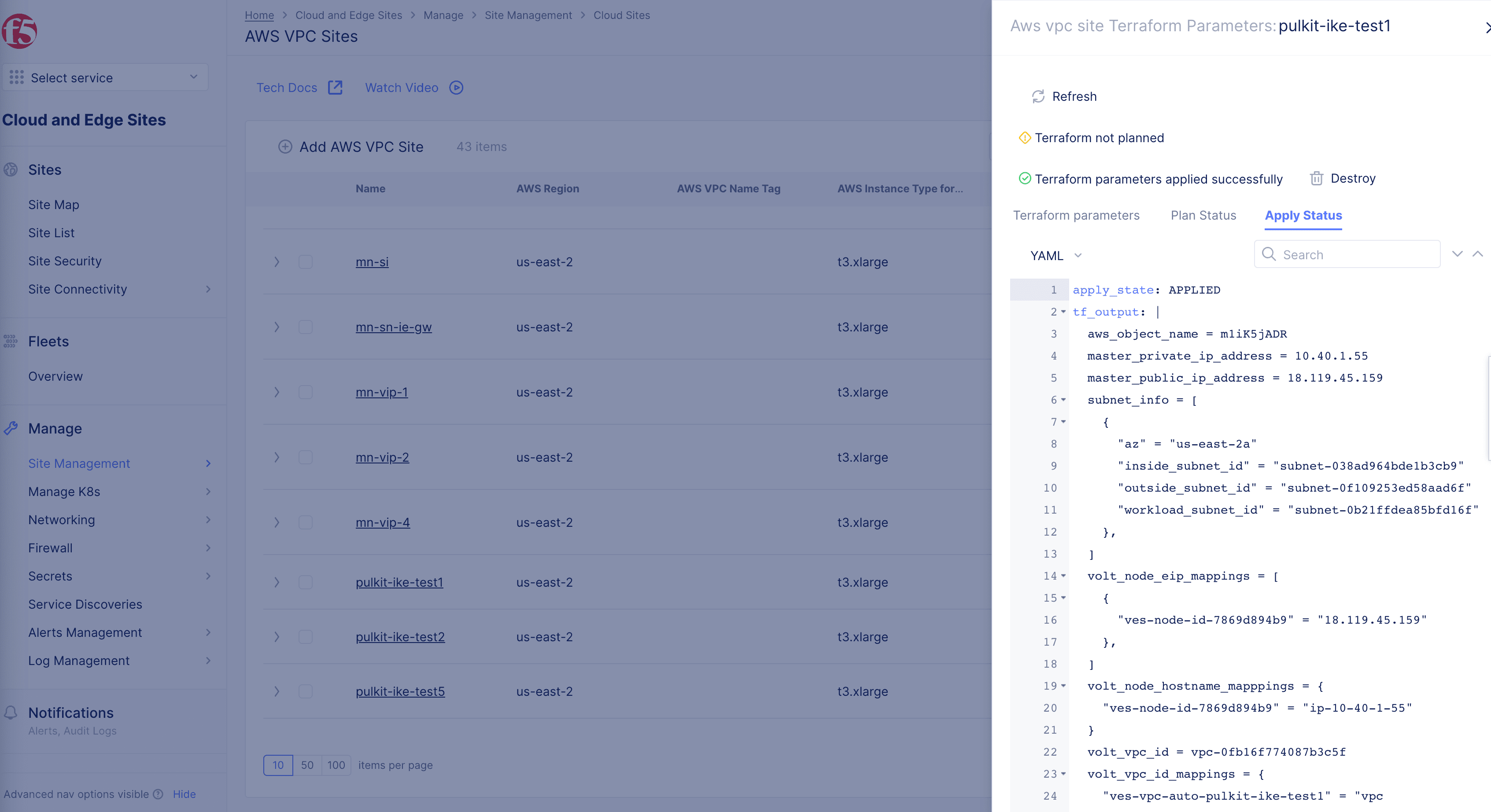 Figure: Site To Site Tunnel IP