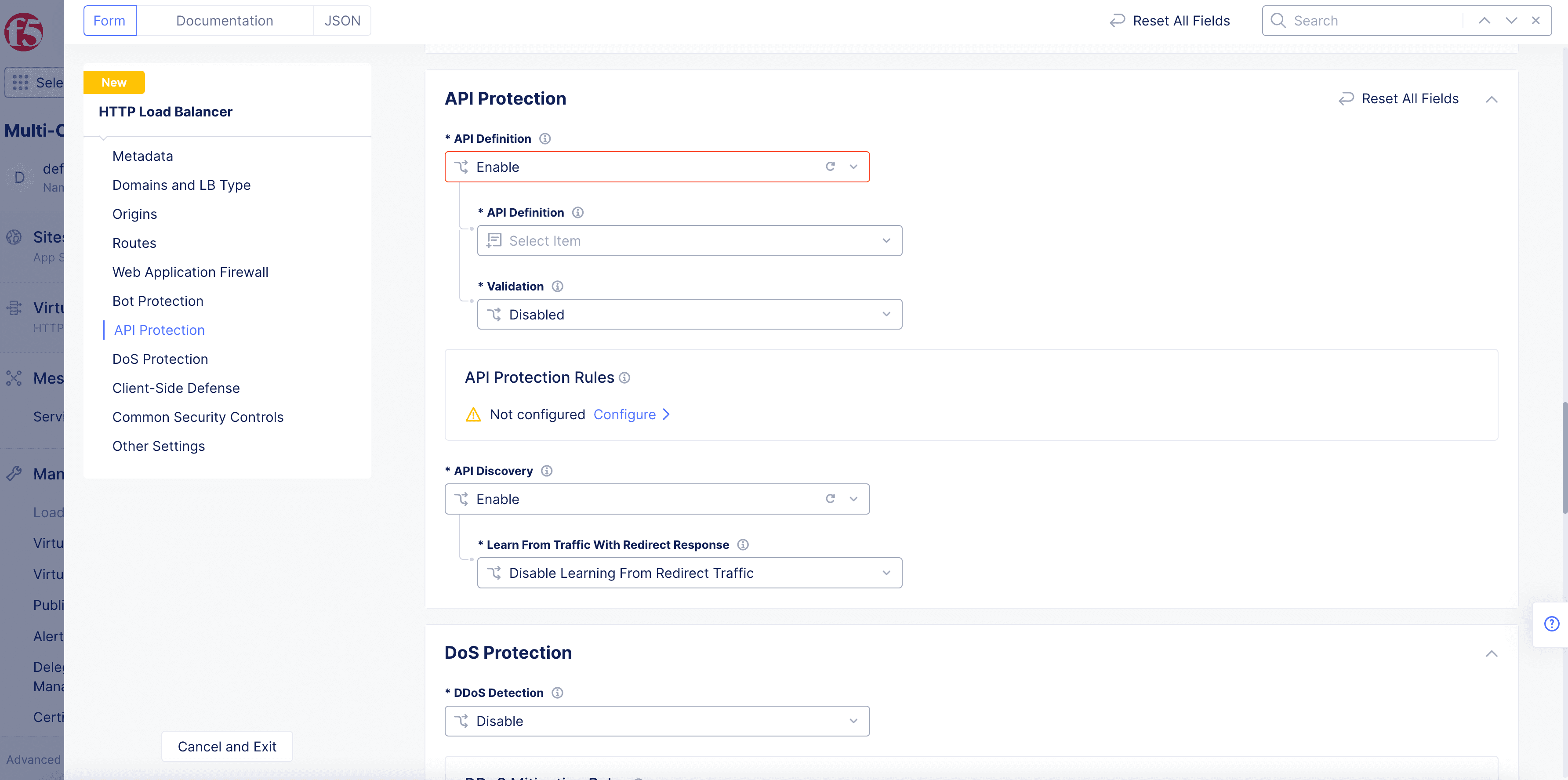 Figure: Enable API Definition