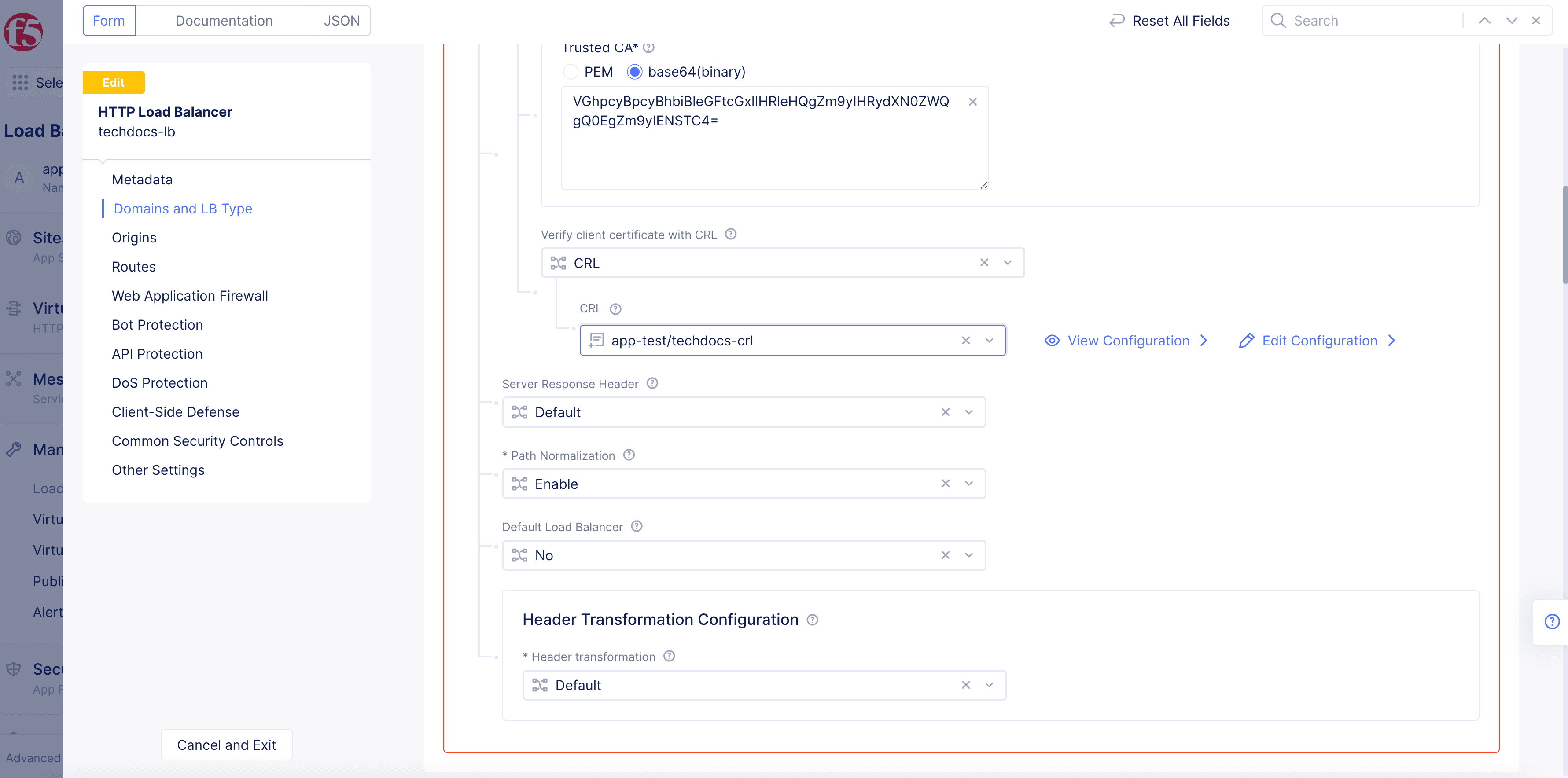Figure: Select CRL Object