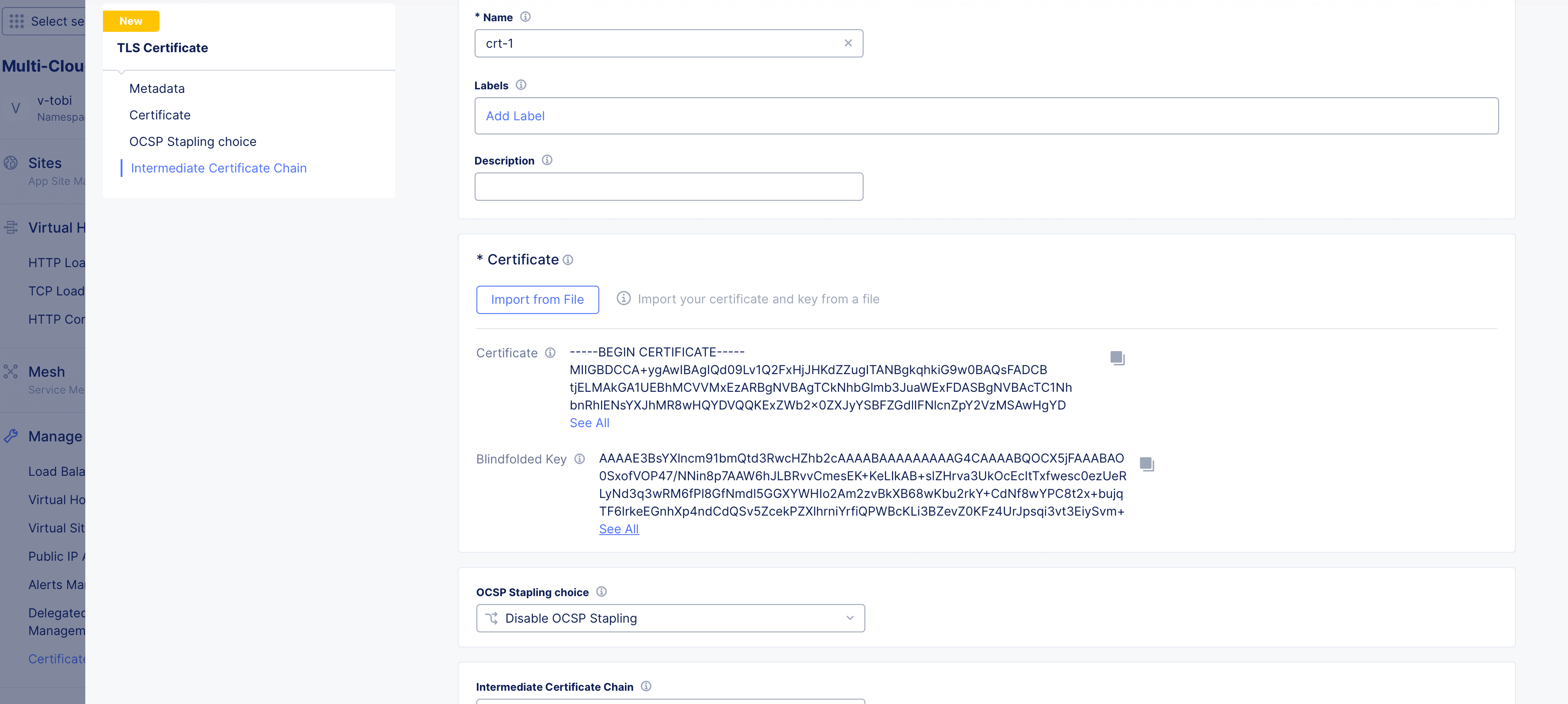 Figure: Certificate Imported