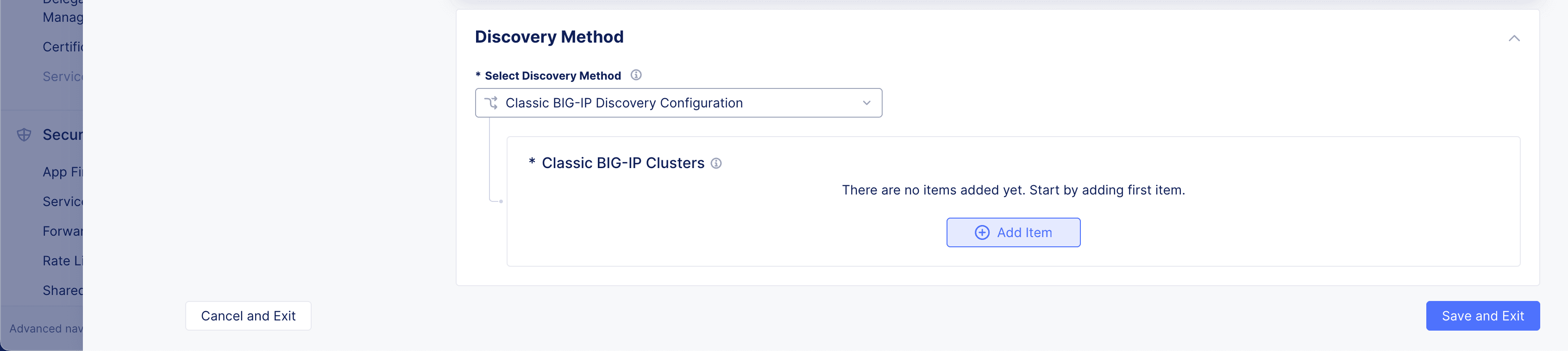 Figure: Add BIG-IP Clusters